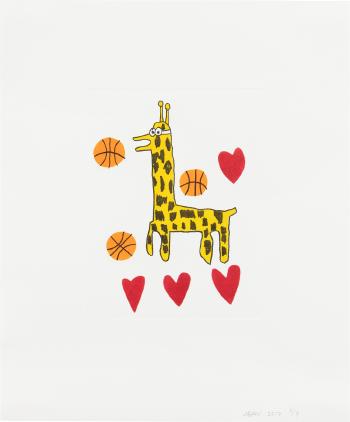 Giraffe Etching by 
																	Jonas Wood
