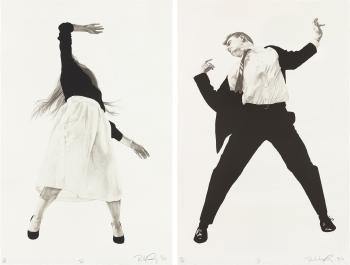 Men in the Cities: Untitled IV; and Untitled V by 
																	Robert Longo