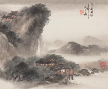 Viewing a Waterfall by 
																	 Wu Shixian