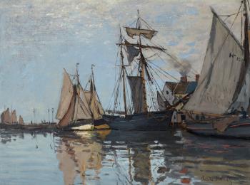 Bateaux dans le port de Honfleur by 
																	Claude Monet