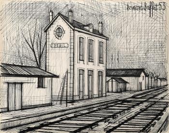 Gare de Neuil by 
																	Bernard Buffet