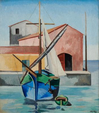 La Barque dans le port by 
																	Alberto Magnelli