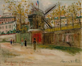 Moulin de la Galette et SacrCur de Montmartre by 
																	Maurice Utrillo