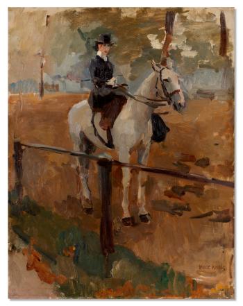 Amazone in Rotten Row, Hyde Park, London by 
																	Isaac Israels