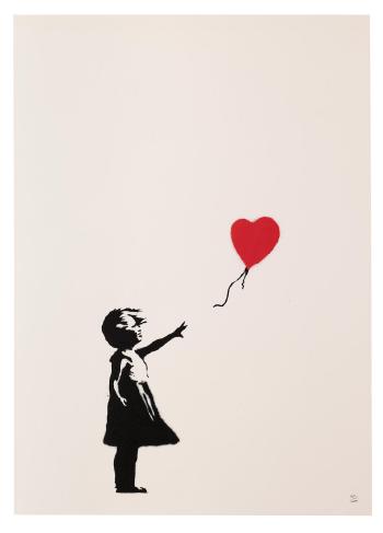 Girl with Balloon, 2004 (published by Pictures on Walls, London, with their blindstamp) by 
																	Javier Banegas Lista