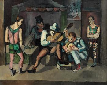Payasos espa&241;oles (Painted in 1928) by 
																	Celso Lagar