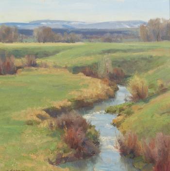 River (Study for April Delight) by 
																	Clyde Aspevig