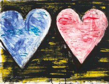 Two Hearts at Sunset, from 2005 Suite by 
																	Jim Dine