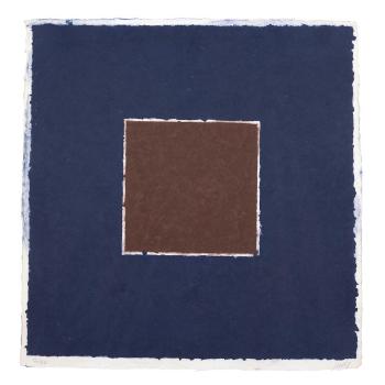 Color Paper Image XX (Brown Square with Blue) by 
																	Ellsworth Kelly