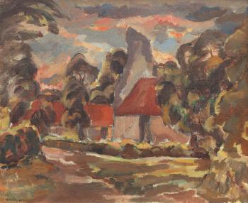 Red roofs by 
																	William Mactaggart
