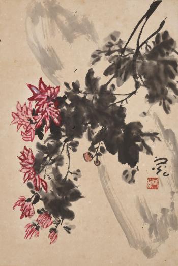 Chrysanthemum and Rock by 
																	 Xie Zhiguang
