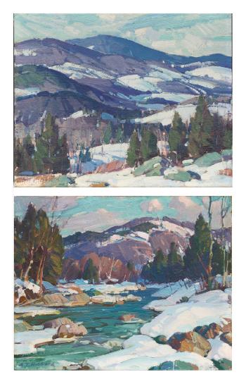 Vermont Valley and Vermont Snow Scene by 
																	Aldro Thompson Hibbard