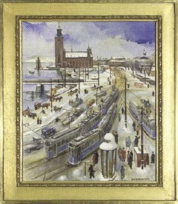 Winter in Stockholm - view towards Town Hall by 
																	Axel Wallert