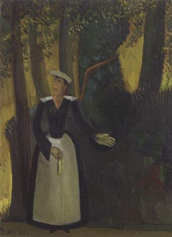 Woman in the park by 
																	Edvard Wallenqvist