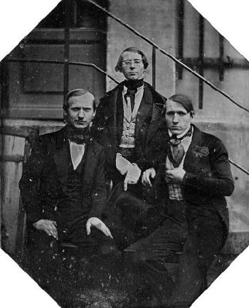 Group portrait of three men by 
																			Carl Gustav Oehme