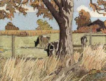 Cattle in a landscape by 
																	Joel A Fremion