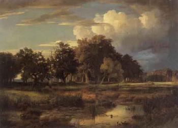 Extensive landscape in the evening by 
																	Adolf Friedrich Vollmer