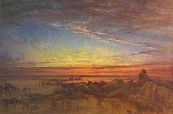 A Lonely Shore After Sunset and Moonlight, Low Water: Two Works by 
																	George F Teniswood
