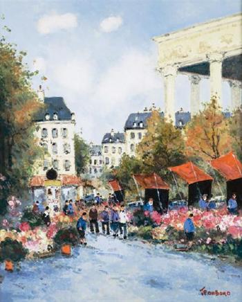 Les Marchandes de Fleurs Place de la Madeleine by 
																	Jean Pierre Dubord