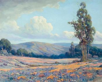 California lupines and poppies by 
																	Angel Espoy