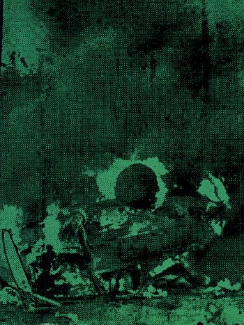Green car crash, green burning car I by 
																			Andy Warhol