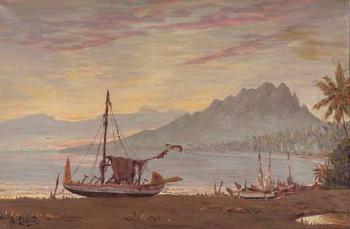 Fisherboats at dusk by 
																	Arthur Eland