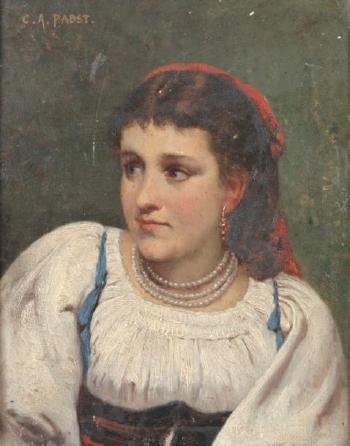 Portrait de jeune fille by 
																	Camille Alfred Pabst