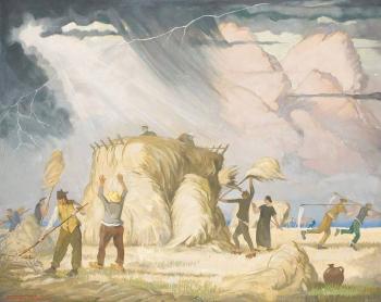 Moissonneurs surpris par l'orage by 
																	Henri Quittelier