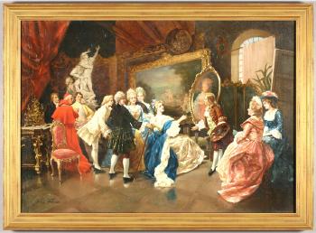 French court scene by 
																	Jules Verber