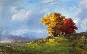 Two Trees, Autumn by 
																	Robert Maione