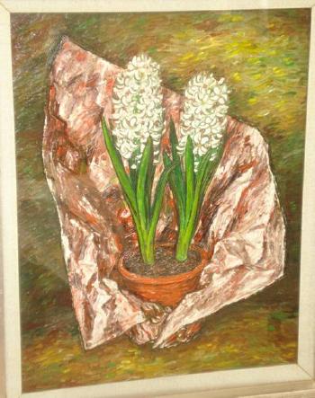 White hyacinths by 
																	Alfred Janes