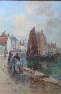 The return of the fishing fleet, Kirkcaldy by 
																	Alfred S Edward
