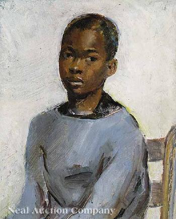 Portrait of African American boy by 
																	Hilah Mary Wheeler Remaily