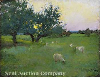 Sheep in a field by 
																	George Herbert Jupp