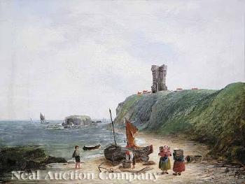 View of old Slains Castle, the ancient and hereditary seat of Clan Hay, the Earls of Erroll by 
																			A J Epps Pratt