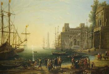 Harbor with Villa Medici by 
																	Antoine Sebastien Falardeau