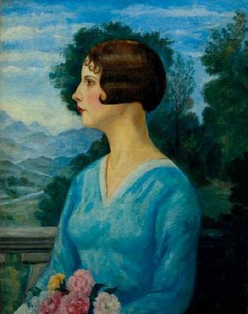 Portrait de femme by 
																	Vera Nikolaevna Landchevsky