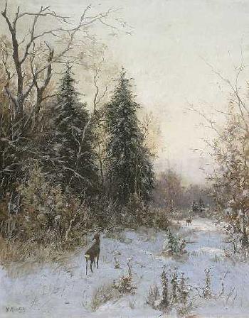 Rehe im Winterwald by 
																	Hans Kamlah