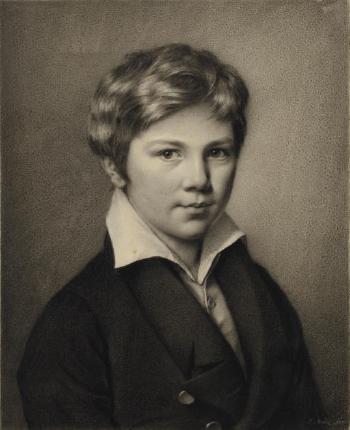 Un jeune garçon en buste: portrait présumé d'August Staechelin by 
																	Johannes Notz