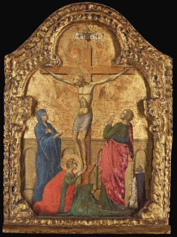 The Crucifixion with a Dominican friar by 
																			Paolo Veneziano