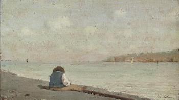 A rest on the shore by 
																	Ferdinando Ruggeri