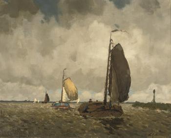 Buiige dag, Sneekermeer: sailing on the Sneekermeer by 
																	Egnatius Ydema