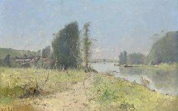 On the river at L'Yonne, Bourgogne by 
																	Victor Viollet le Duc