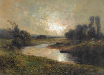 An evening fishing trip. by 
																	Alfred Addy