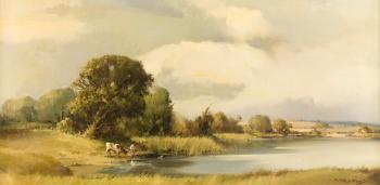 Cattle Watering, Strangford by 
																	Arthur H Twells