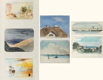 Un album comprenant 257 aquarelles de paysages aux alentours de Plymouth by 
																	Ambrose Bowden Johns