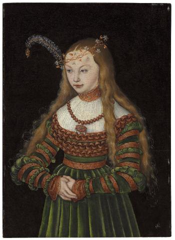Portrait of Princess Sybille of Cleves, Wife of Johann Friedrich the Magnanimous of Saxony by 
																			Lucas Cranach