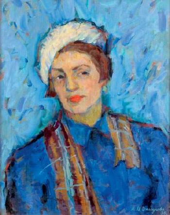 Portrait de femme au chapeau by 
																	Maria Markovna Jagoupova