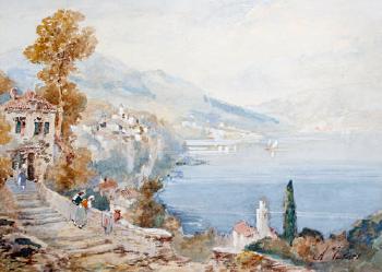 Italian lake scenes by 
																	Andrea Vasari
