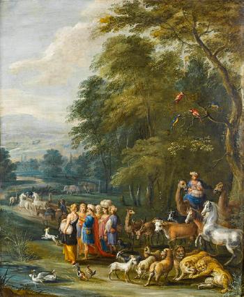 Noah gathering the Animals by 
																	Engelbert Ergo